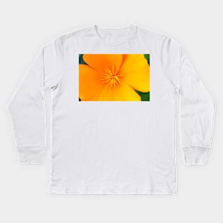 Yellow flower close-up against blurry green background Kids Long Sleeve T-Shirt